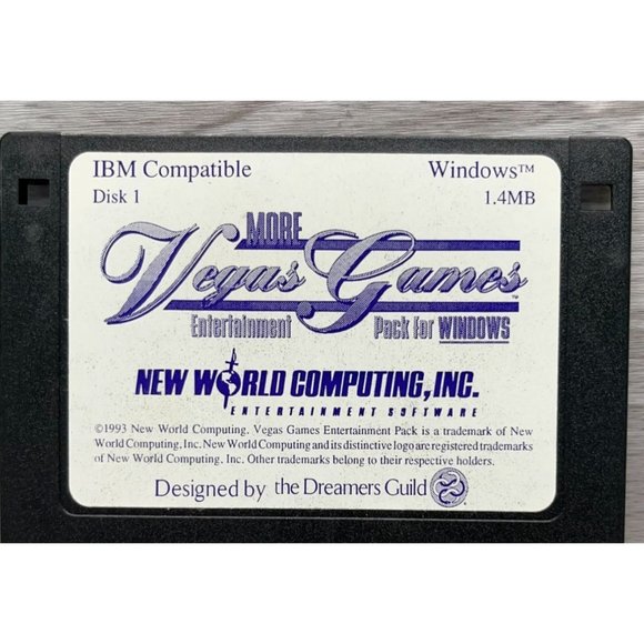 More Vegas Games Floppy Disk Entertainment Pack for Windows IBM 1993 Vintage - Picture 2 of 3